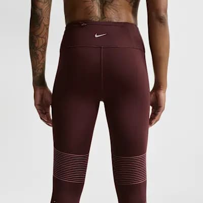 Nike Swift Flash Women's High-Waisted Full-Length Running Leggings Mystic Dates/Pink Smoke [Mystic Dates/Pink Smoke, Reflective graphics, 75% polyester/25% spandex]