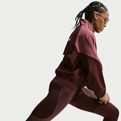 Nike Swift Flash Women's High-Waisted Full-Length Running Leggings Mystic Dates/Pink Smoke [Mystic Dates/Pink Smoke, Reflective graphics, 75% polyester/25% spandex]