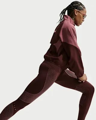 Nike Swift Flash Women's High-Waisted Full-Length Running Leggings Mystic Dates/Pink Smoke [Mystic Dates/Pink Smoke, Reflective graphics, 75% polyester/25% spandex]