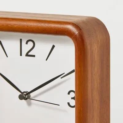 Hearth & Hand with Magnolia Rounded Corner Wood Table Clock - Hearth & Handâ„¢ with Magnolia [Wood, Off-White, .82 Pounds]