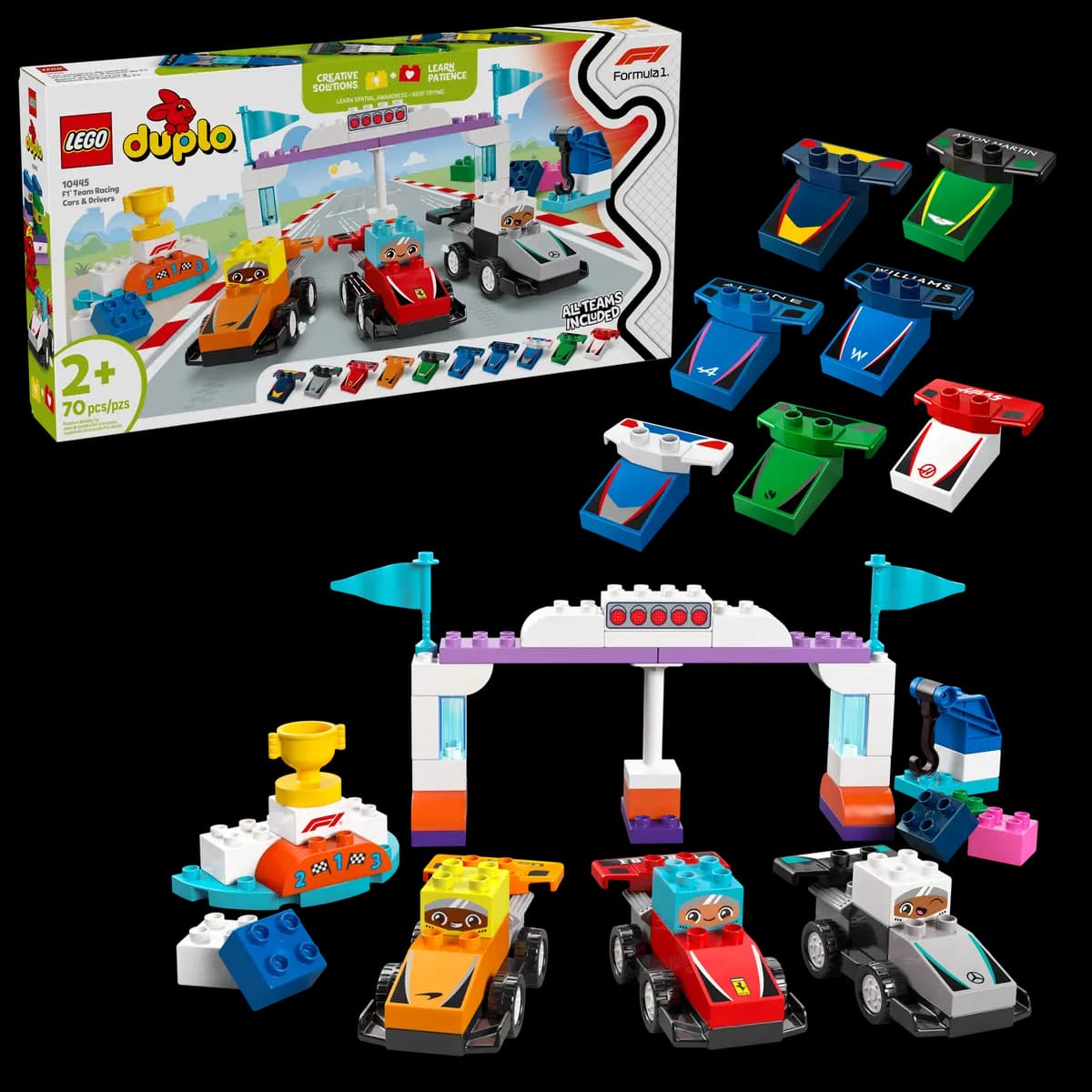 LEGO F1ÃƒÆ’Ã†â€™ÃƒÂ¢Ã¢â€šÂ¬Ã…Â¡ÃƒÆ’Ã¢â‚¬Å¡Ãƒâ€šÃ‚Â® Team Race Cars & Drivers 10445 [70 pieces, ages 2+, DUPLOÃƒÆ’Ã†â€™ÃƒÂ¢Ã¢â€šÂ¬Ã…Â¡ÃƒÆ’Ã¢â‚¬Å¡Ãƒâ€šÃ‚Â®]