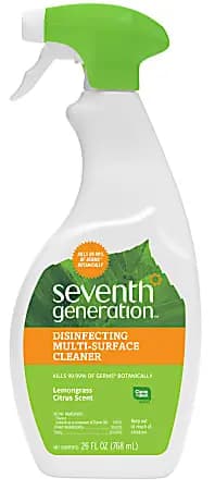 Seventh Generation™ Disinfecting Multi-Surface Spray Cleaner, Lemongrass & Thyme Scent, 26 Oz Bottle [Fragrance Fruit, Number Of Containers 1, Size (container) 26 oz, antibacterial