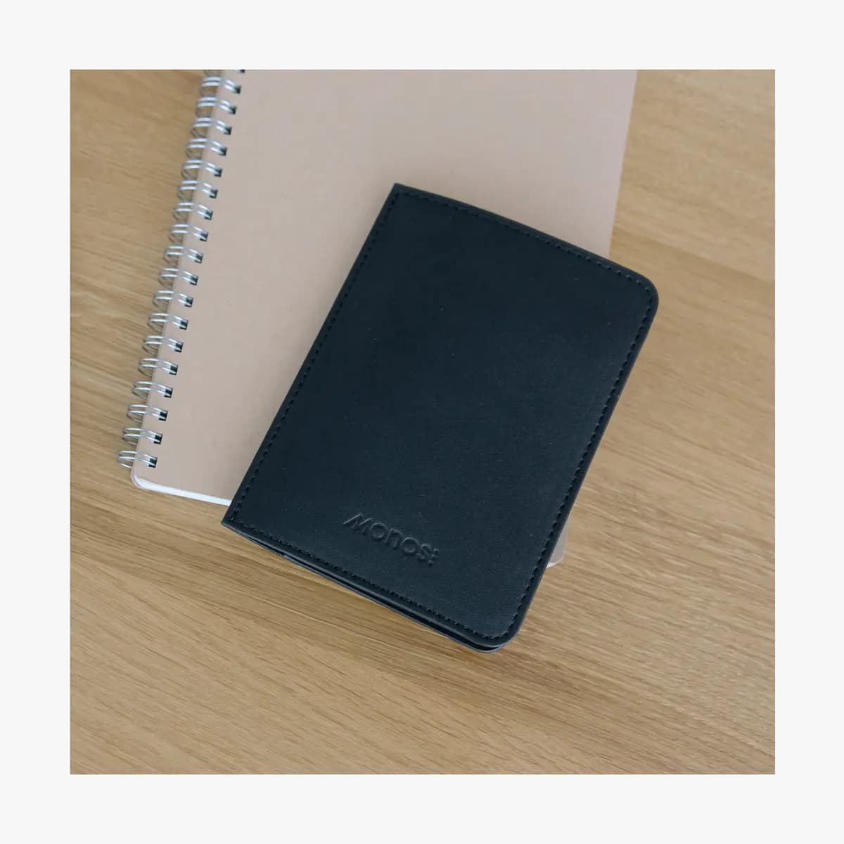 Monos Passport Cover Carbon Black [Lined with colour-matched cotton twill fabric, 0.15 lb / 0.06 kg, Height]