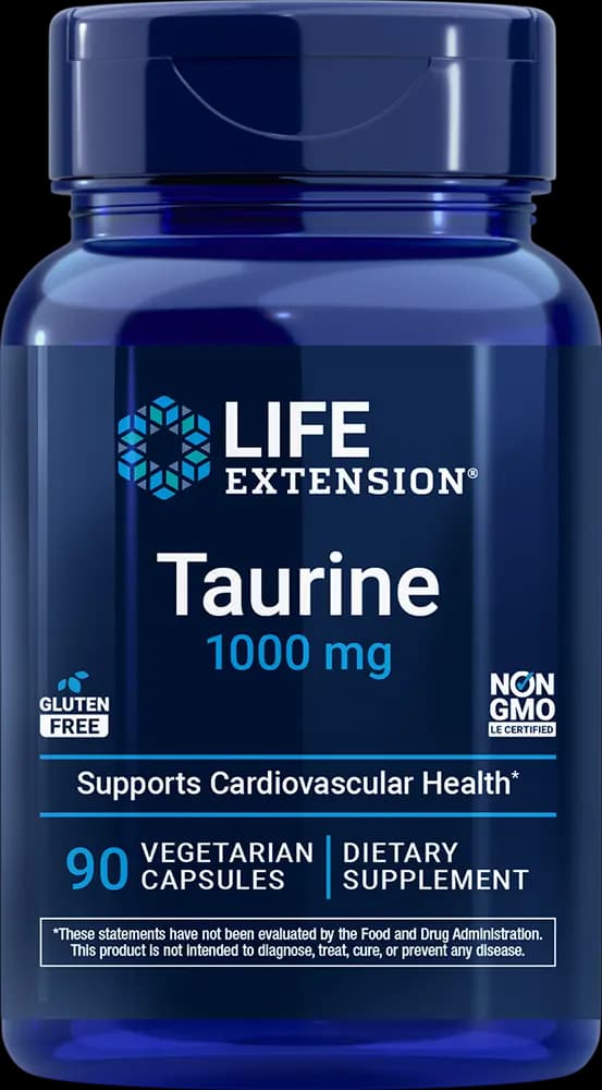 Life Extension Taurine 1000 mg, 90 vegetarian capsules [1 vegetarian capsule, 1000 mg, vegetable cellulose (capsule)]