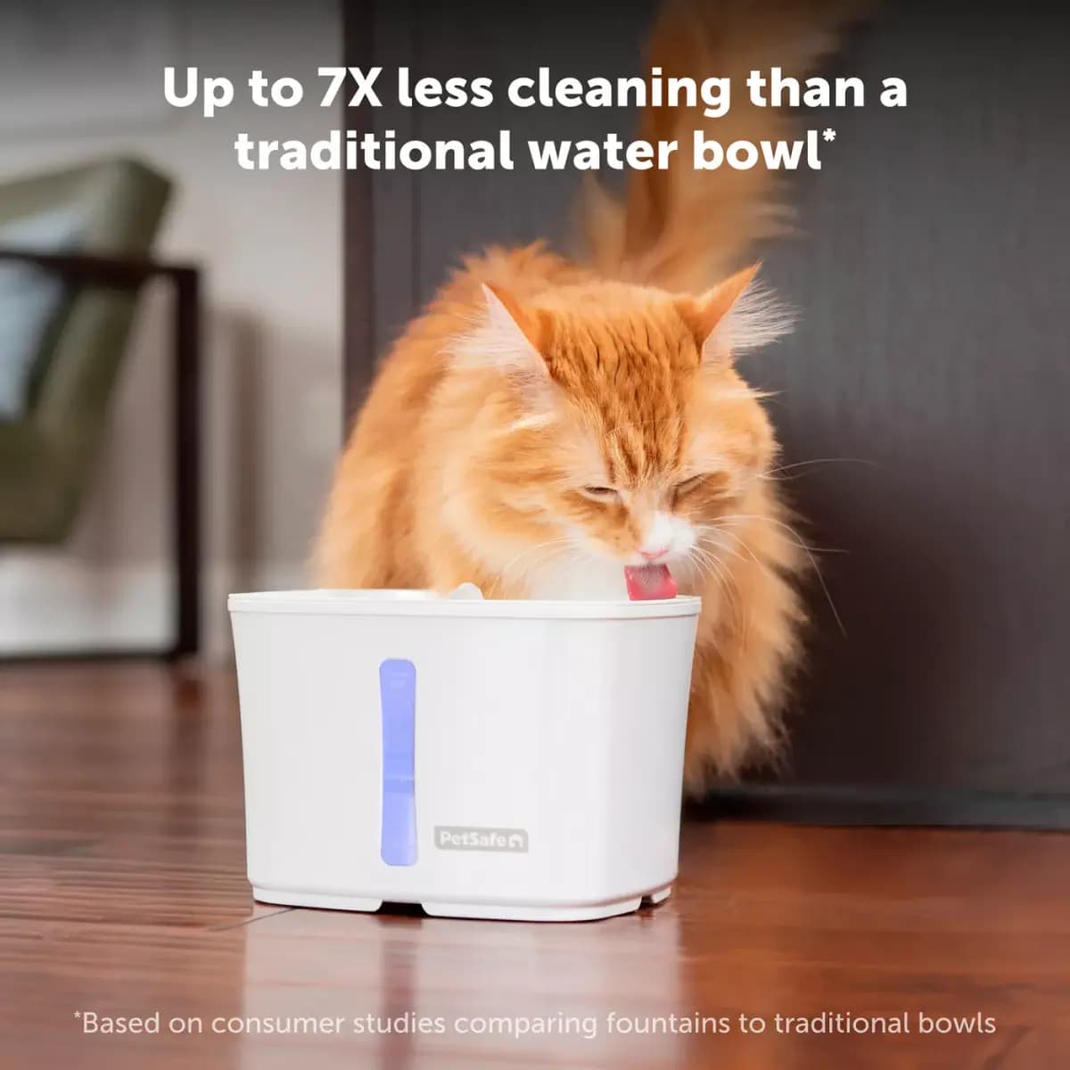 PetSafe® Viva Pet Water Fountain - 1.8L/64 oz - Filters Included [Intended Pet(s) Dog, Cat, Material(s) Plastic, Color White, Product Dimensions 6.5 in x 7.1 in x 5 in]