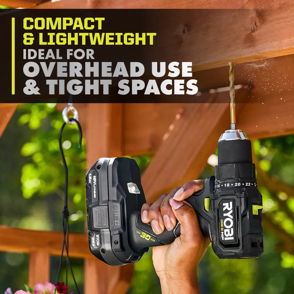 RYOBI LIMITED EDITION 18V ONE+ HP Compact Brushless 1/2" Drill/Driver Kit [Voltage 18V, Fuel Gauge Integrated LEDs, Capacity 4Ah]