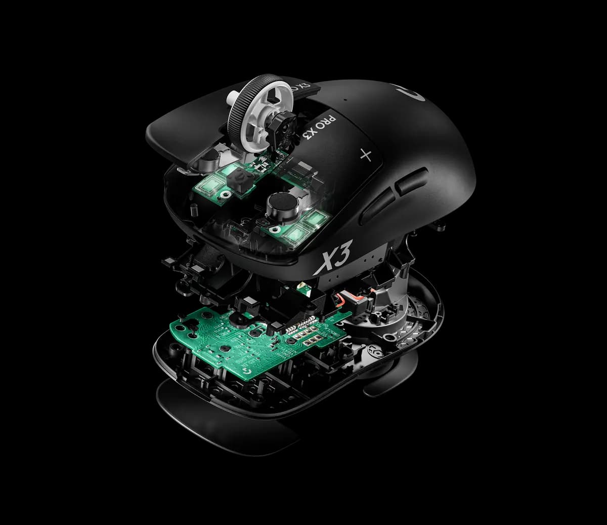 Logitech PRO X3 SUPERSTRIKE - Midnight Black [4.92 in (125 mm), 2.5 in (63.5 mm), 1.57 in (40 mm)]