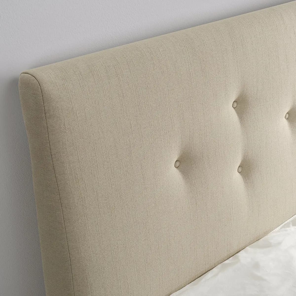 IKEA IDANÄS Upholstered storage bed, Naggen beige Queen [Length 88 5/8 ", Width 64 ", Footboard height 19 1/4 "]