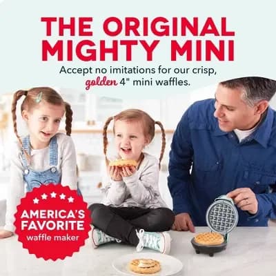 Dash Ceramic Nonstick Mini Maker Waffle Aqua [350 watts, Plastic, 1.3 Pounds]