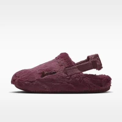 Nike Calm SE Faux Fur Women's Mules Pink Smoke/Mystic Dates [Pink Smoke/Mystic Dates, FZ3119-602]