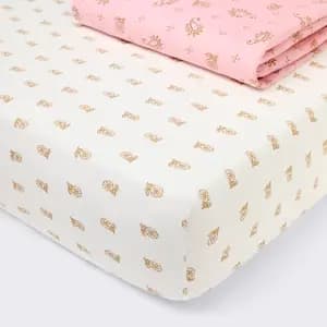 2pk Fitted Cotton Blend Jersey Crib Sheets - Paisley - Cloud Island™ [Dimensions (Overall) 46 Inches (L), 22 Inches (W), Fabric Name Jersey, Textile Material 95% Cotton, 5% Spandex