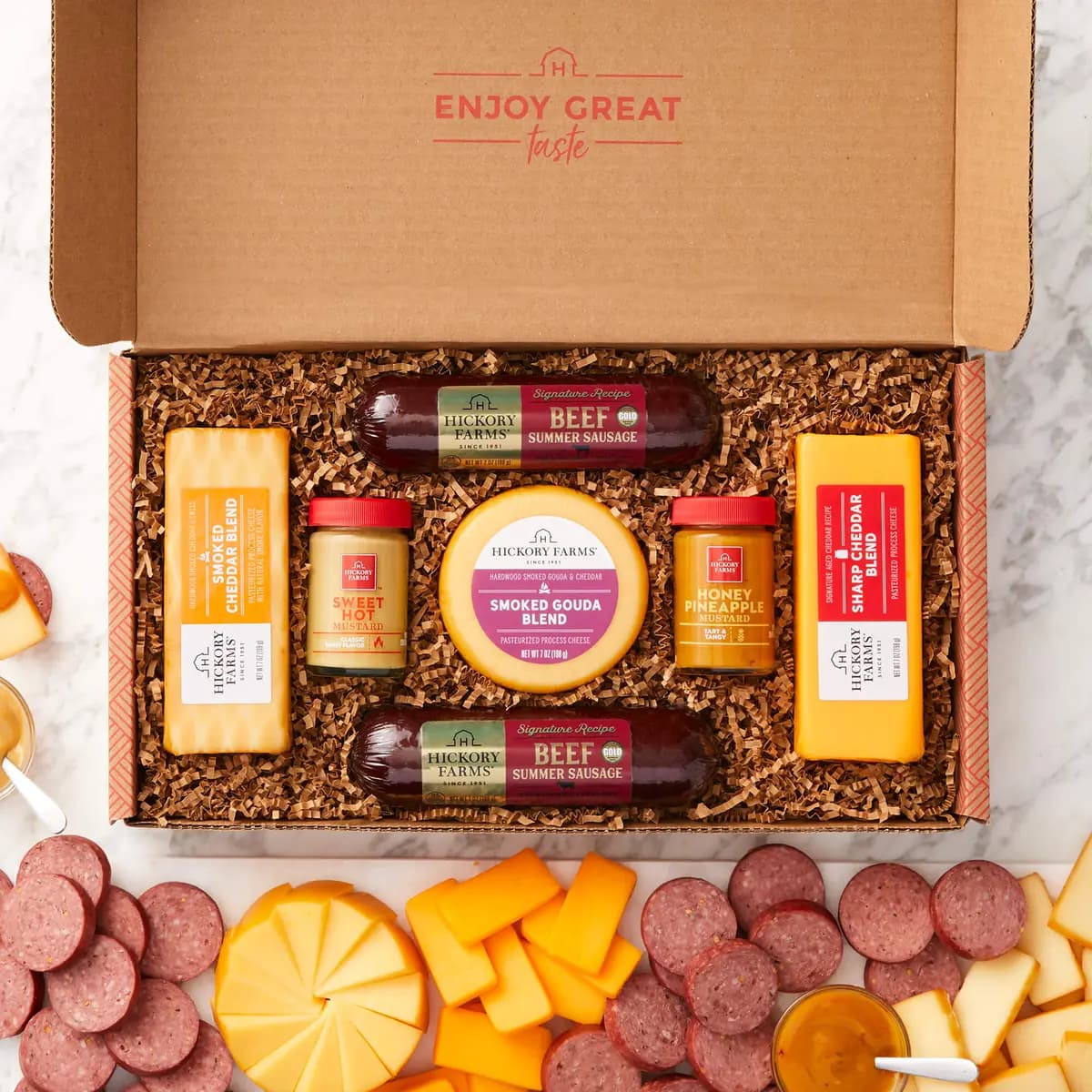 Summer Sausage & Cheese Gift Box [(2) 7 oz, 7 oz, 7 oz]