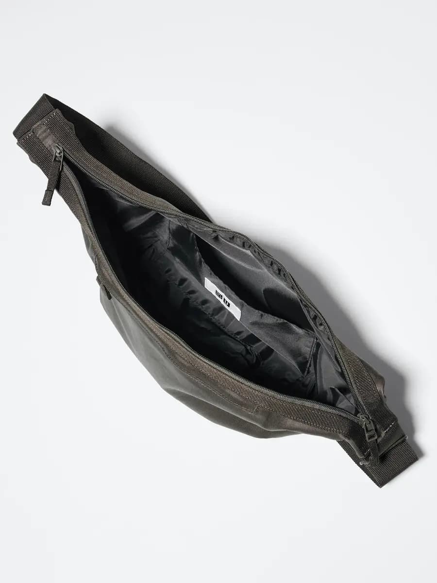 Uniqlo Coated Cotton Shoulder Bag Black [Imported, Do not wash, Do not dry clean, Capacity: approximately 7 L.]