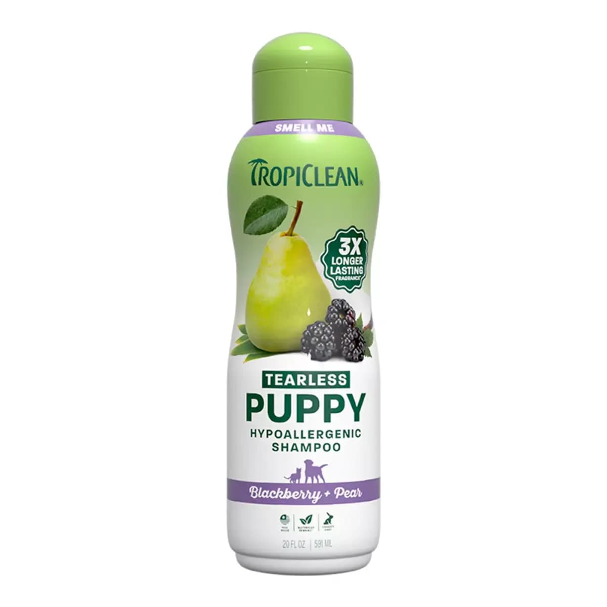 TropiClean® Tearless Hypoallergenic Puppy Shampoo, 3x Longer Lasting Scent - Blackberry Pear 20 oz [Description and Overview TROPICLEAN TEARLESS PUPPY HYPOALLERGENIC, Product Brand