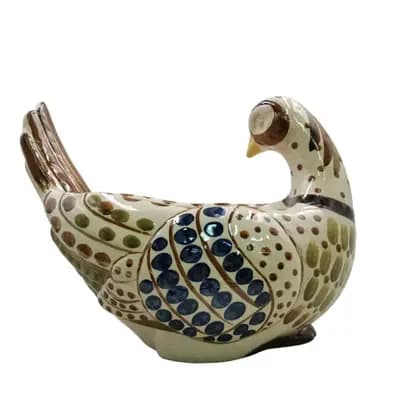 Muchoise Painted Ceramic Fall Pheasant Decorative Bowl [5.5 Pounds, Stoneware, Hand Wash]