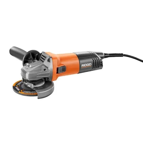 RIDGID 8 Amp Corded 4-1/2 in. Angle Grinder, R1006 [Amperage (A): 8 A, Arbor Size: 5/8 in, Color Family: Orange]