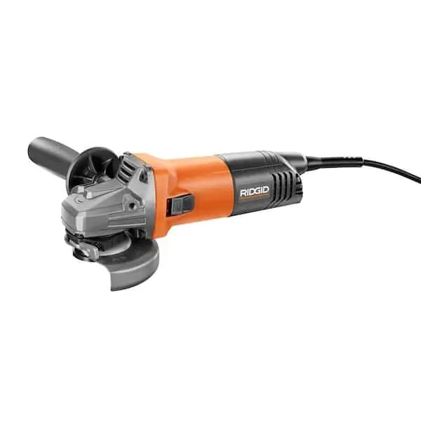 RIDGID 8 Amp Corded 4-1/2 in. Angle Grinder, R1006 [Amperage (A): 8 A, Arbor Size: 5/8 in, Color Family: Orange]