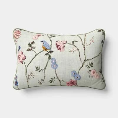 12''x20'' Lumbar Botanical Printed Throw Pillow Green - Threshold™ [1.2 Pounds, Rectangle (shape), 1]