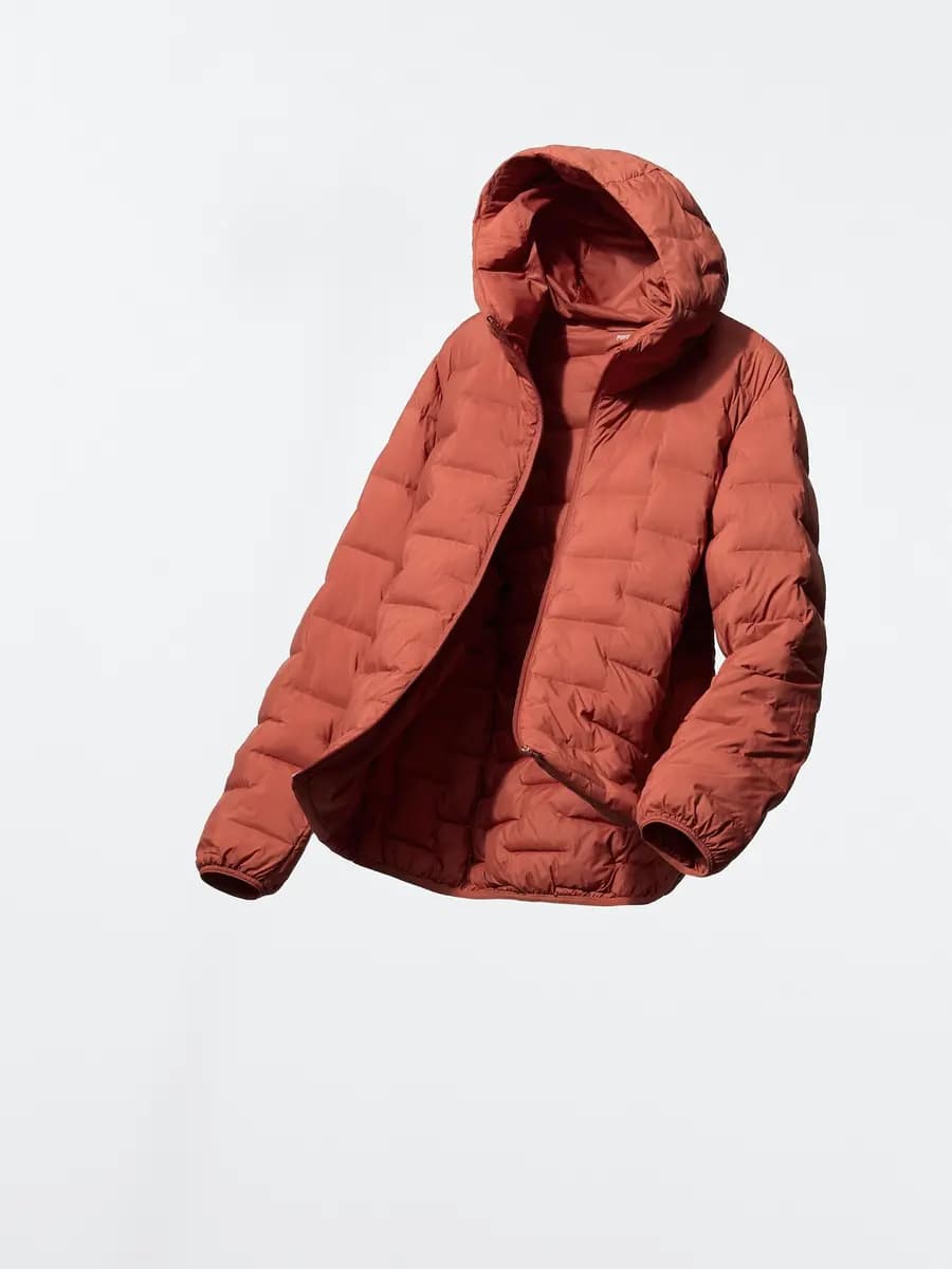 Uniqlo PUFFTECH Parka Orange [Imported, Hand wash cold, Do not dry clean, ORANGE]