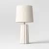 24.75"x13" Ribbed Ceramic Table Lamp Cream - Threshold™ [4.64 Pounds, Glazed, Saddle]