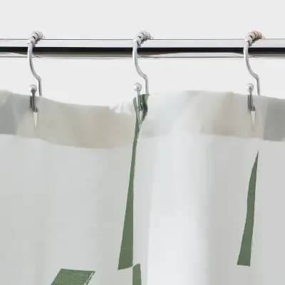 Room Essentials Fabric Painted Strokes Shower Curtain Green - Room Essentialsâ„¢ [80% Recycled Polyester, 1.4 Pounds, 72 Inches (H) x 72 Inches (W)]