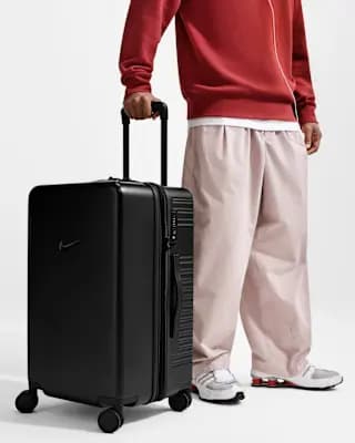 Nike Medium Checked Luggage 26" Hardshell (96L) Black/Black/Black [Body: 100% polycarbonate. Lining: 100% polyester., Spot clean, ONE SIZE]