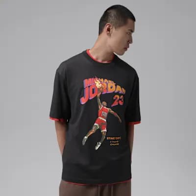 Jordan Brooklyn Men's Graphic T-Shirt Off Noir [Off Noir, Ribbed collar, 100% cotton]
