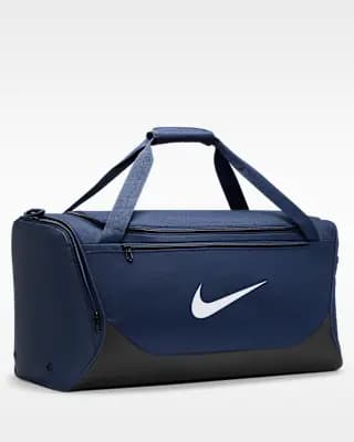 Nike Brasilia Training Duffel Bag (Medium, 60L) Midnight Navy/Black/White [100% polyester, Spot clean, ONE SIZE]