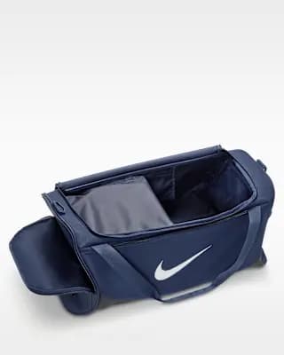 Nike Brasilia Training Duffel Bag (Medium, 60L) Midnight Navy/Black/White [100% polyester, Spot clean, ONE SIZE]