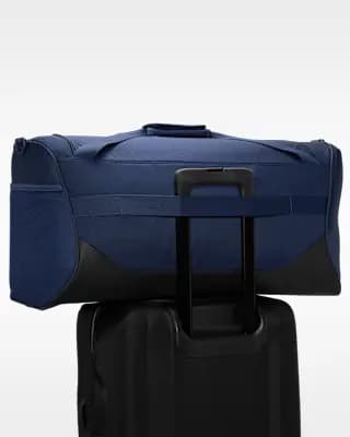 Nike Brasilia Training Duffel Bag (Medium, 60L) Midnight Navy/Black/White [100% polyester, Spot clean, ONE SIZE]