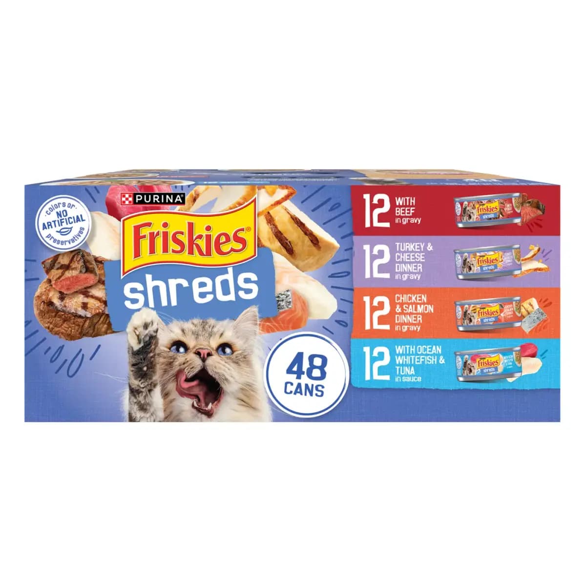 Friskies® Shreds Adult Cat Wet Food - Variety Pack, 5.5 Oz [Features & Benefits Purina Friskies gravy wet cat food varie, Item Number 5366006, Brand Friskies Shreds, Food Type Shre