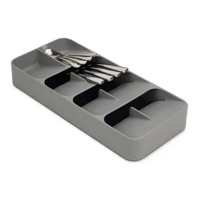 Joseph Joseph DrawerStore Large Compact Cutlery Organizer - Gray: Silverware Tray, In-Drawer Flatware Storage, Multiple Compartments [1 Pounds, Polypropylene, Hand Wash]