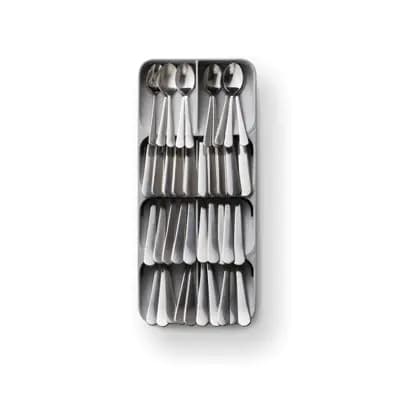 Joseph Joseph DrawerStore Large Compact Cutlery Organizer - Gray: Silverware Tray, In-Drawer Flatware Storage, Multiple Compartments [1 Pounds, Polypropylene, Hand Wash]