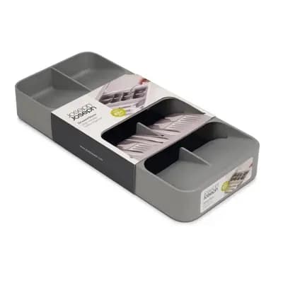 Joseph Joseph DrawerStore Large Compact Cutlery Organizer - Gray: Silverware Tray, In-Drawer Flatware Storage, Multiple Compartments [1 Pounds, Polypropylene, Hand Wash]