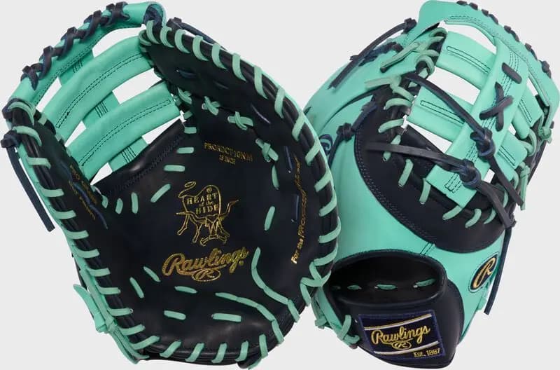 Rawlings Exclusive Heart of the Hide 13-Inch First Base Mitt [Conventional, Navy/Mint, Standard]
