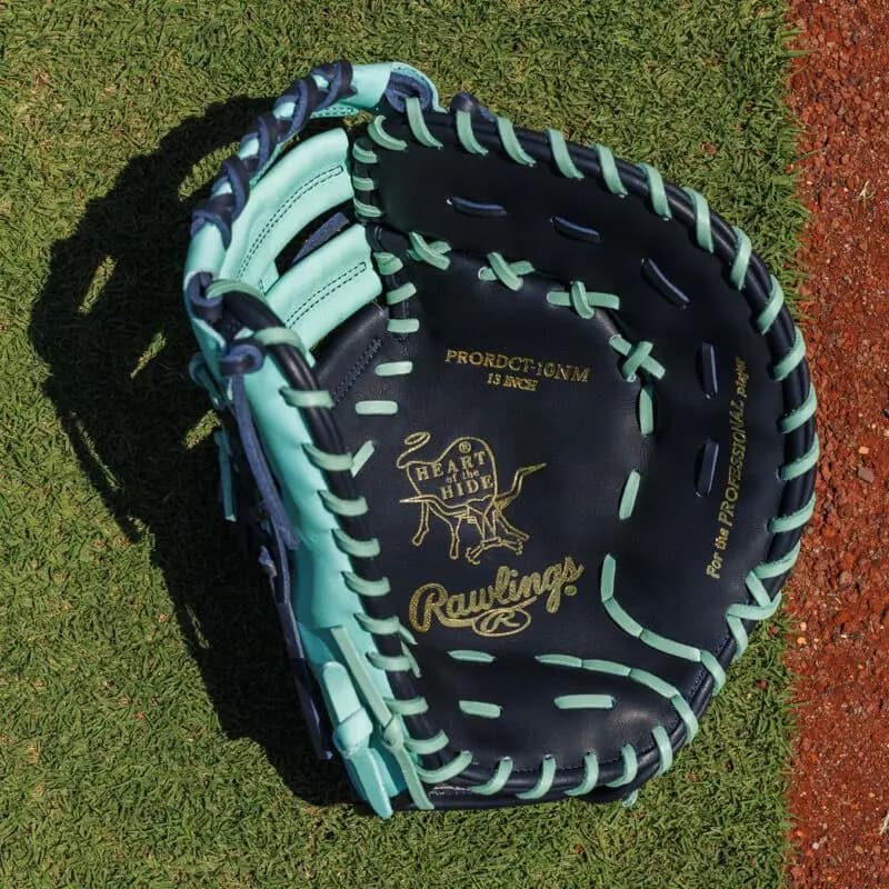 Rawlings Exclusive Heart of the Hide 13-Inch First Base Mitt [Conventional, Navy/Mint, Standard]