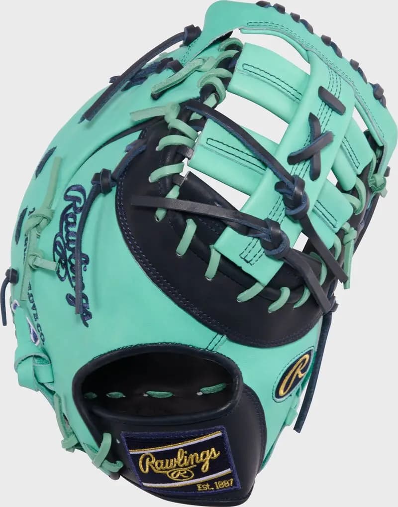 Rawlings Exclusive Heart of the Hide 13-Inch First Base Mitt [Conventional, Navy/Mint, Standard]