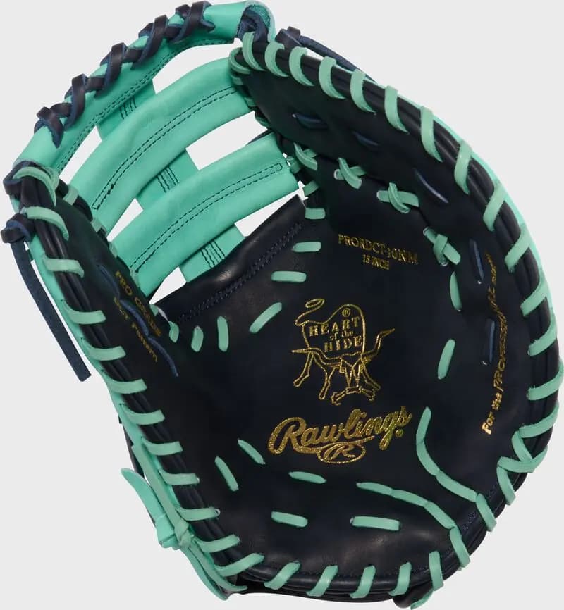 Rawlings Exclusive Heart of the Hide 13-Inch First Base Mitt [Conventional, Navy/Mint, Standard]