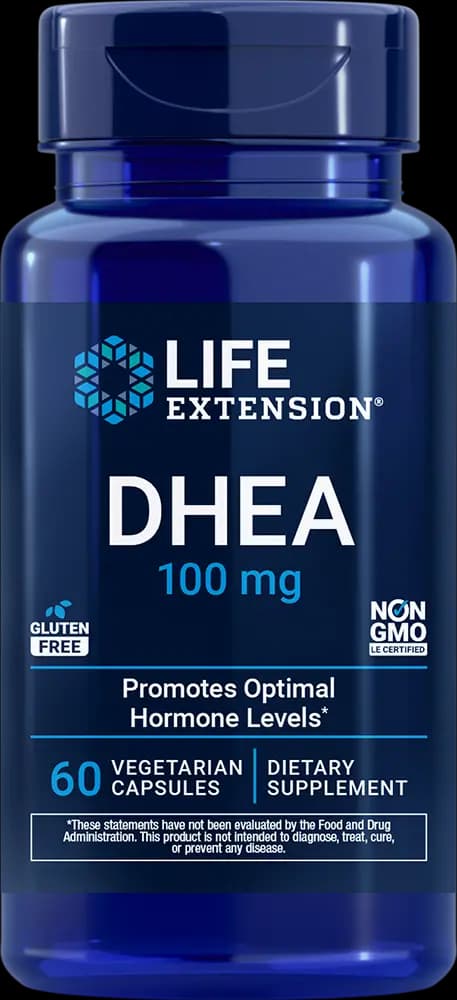 Life Extension DHEA, 100 mg, 60 vegetarian capsules [1 vegetarian capsule, Non-GMO, 100 mg]