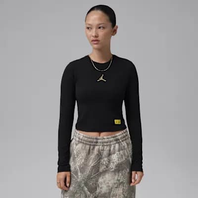 Jordan Women's Realtree Long-Sleeve Graphic T-Shirt Black [Black, 48% Modal/46% Cotton/6% Elastane, Machine wash]