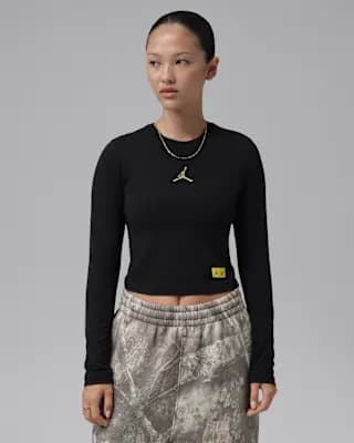 Jordan Women's Realtree Long-Sleeve Graphic T-Shirt Black [Black, 48% Modal/46% Cotton/6% Elastane, Machine wash]
