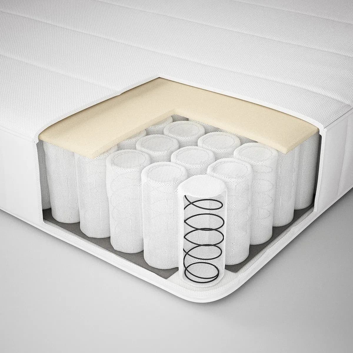 IKEA VESTERÖY Pocket spring mattress, firm/white Queen [Length 79 1/2 ", Width 59 7/8 ", Thickness 7 7/8 "]
