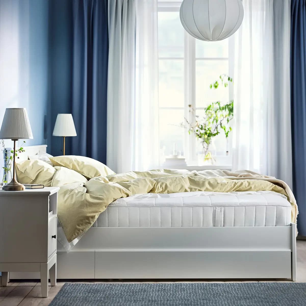IKEA VESTERÖY Pocket spring mattress, firm/white Queen [Length 79 1/2 ", Width 59 7/8 ", Thickness 7 7/8 "]