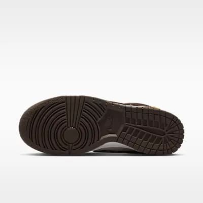 Nike Dunk Low Suede Women's Shoes Light Orewood Brown/White/Metallic Gold/Baroque Brown [Padded collar, IO4244-102]