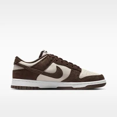 Nike Dunk Low Suede Women's Shoes Light Orewood Brown/White/Metallic Gold/Baroque Brown [Padded collar, IO4244-102]