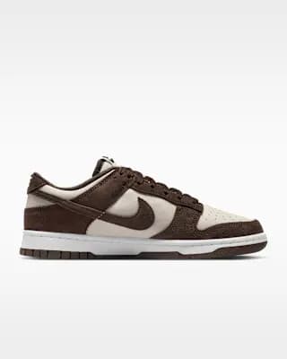 Nike Dunk Low Suede Women's Shoes Light Orewood Brown/White/Metallic Gold/Baroque Brown [Padded collar, IO4244-102]
