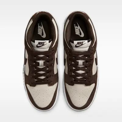 Nike Dunk Low Suede Women's Shoes Light Orewood Brown/White/Metallic Gold/Baroque Brown [Padded collar, IO4244-102]