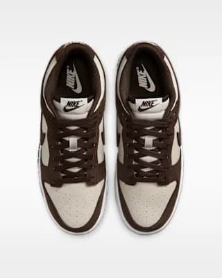 Nike Dunk Low Suede Women's Shoes Light Orewood Brown/White/Metallic Gold/Baroque Brown [Padded collar, IO4244-102]