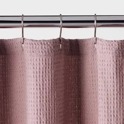 Threshold Waffle Weave Shower Curtain Mauve - Thresholdâ„¢ [100% Cotton, 2.15 Pounds, 72 Inches (H) x 72 Inches (W)]