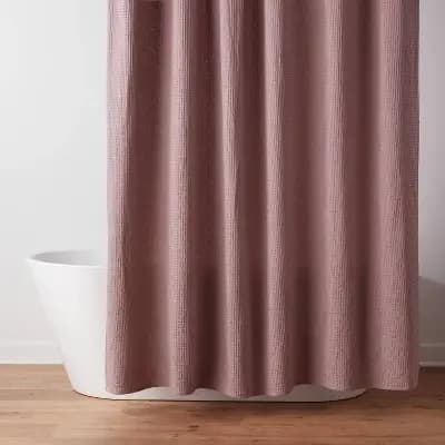 Threshold Waffle Weave Shower Curtain Mauve - Thresholdâ„¢ [100% Cotton, 2.15 Pounds, 72 Inches (H) x 72 Inches (W)]